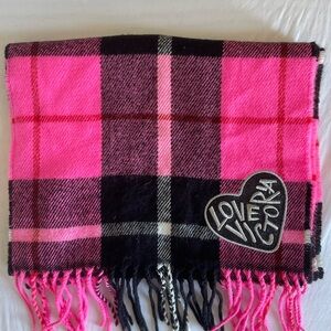 Victoria's Secret Pink and Black Heart Patch Scarf